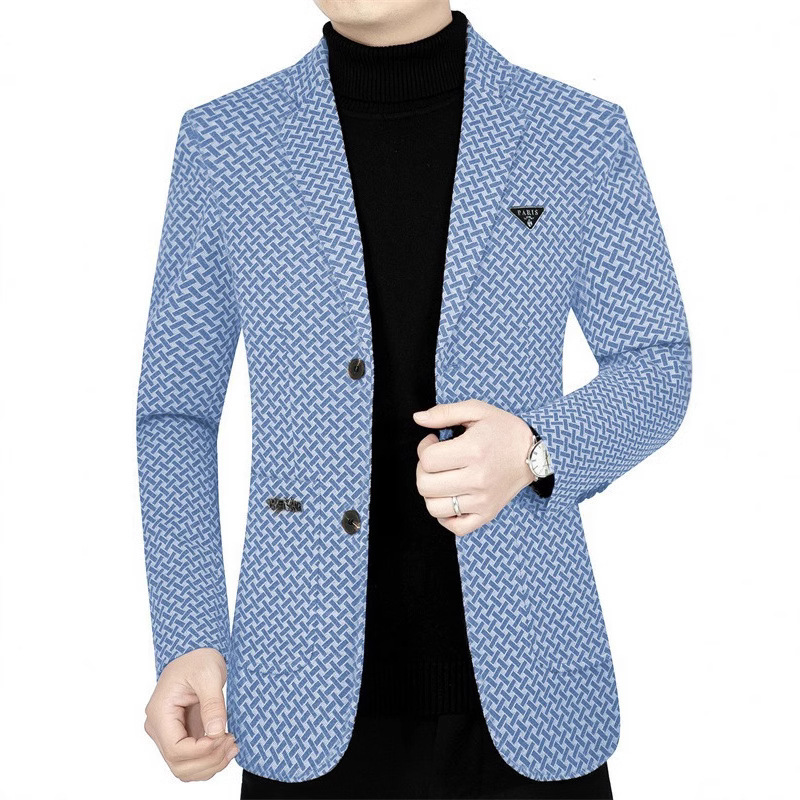 Spring 2024 New Men's Suit Fashion Jacket Fashion Business Casual Woolen Dad Suit Trendy