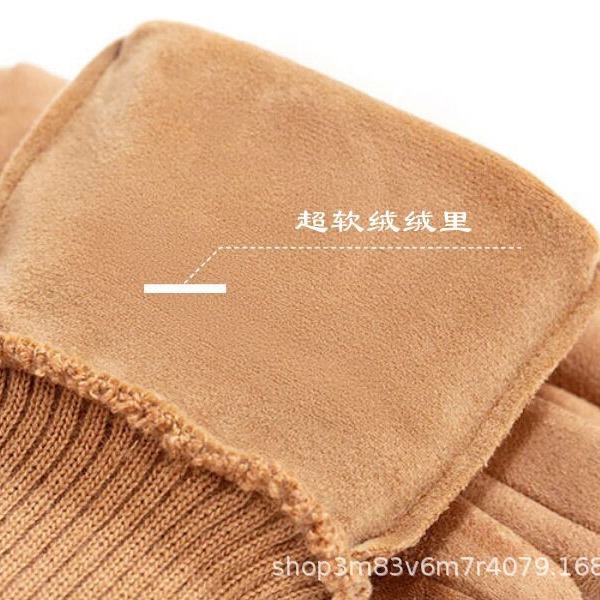 Guantes de gamuza de invierno de los hombres forrado de lana caliente a prueba de viento a prueba de frío antideslizante pareja guantes de pantalla táctil mujeres al por mayor