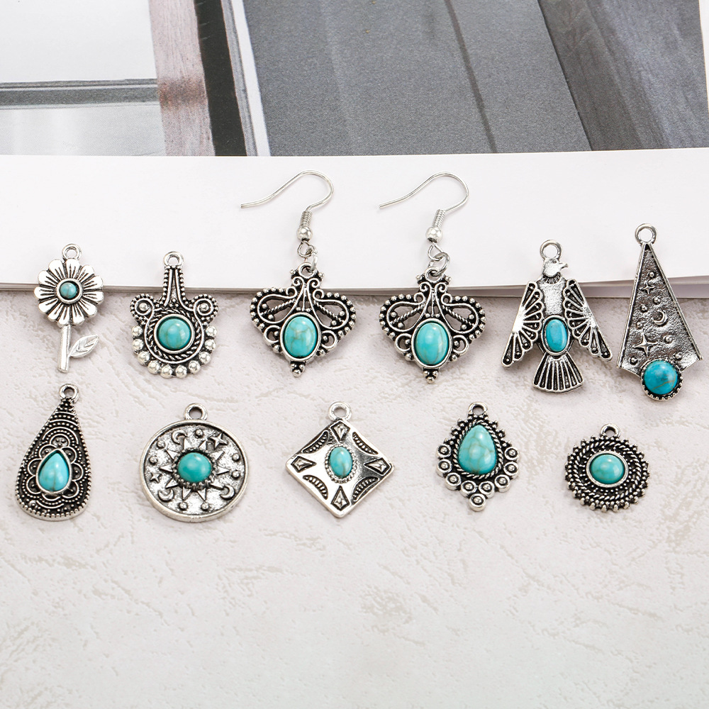 Transfronterizo europeo y americano personalizado estilo étnico bohemio turquesa con incrustaciones de collar pulsera DIY accesorios de la joyería Accesorios