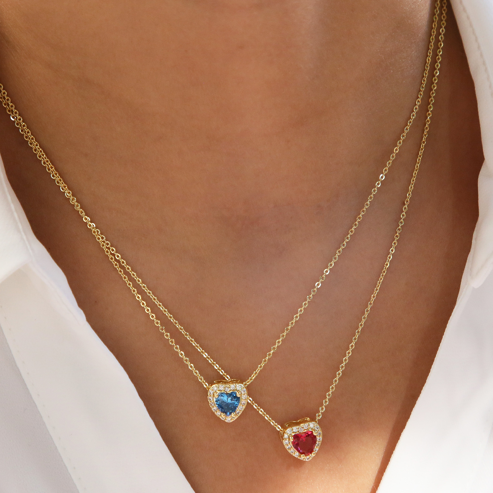 Copper Chain Material cable chain Chain Type Wholesale Jewelry Sweet Classic Style Heart Shape Copper Plating Cable Chain Pendant Necklace