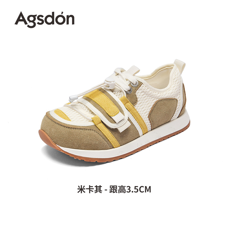 Augu Lion Dengde zapatos de entrenamiento para mujeres 2025, nuevos zapatos de patinado de caño con suela gruesa, velcro, zapatos casuales de papá