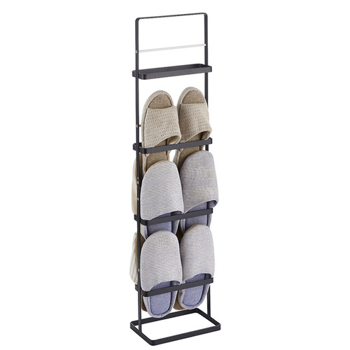 Popular Japanese style carbon steel self-standing shoe rack, door portable multi-layer double-sided slipper rack, simple shoe storage rack