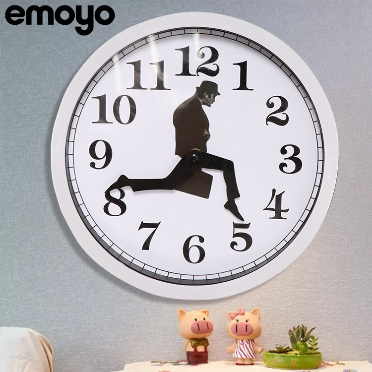 Transfronterizo nuevo silencioso caminar tiempo empresario maletín Reloj de pared de cristal reloj personalizado reloj redondo decorativo