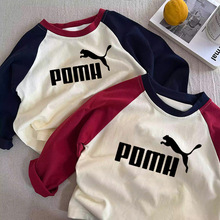 纯棉儿童t恤长袖上衣服2025新款潮牌休闲百搭中小童装打底衫春秋