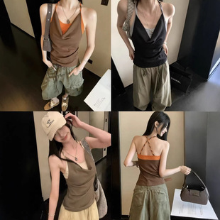 Retro set, elegant top with cups, tank top, backless
