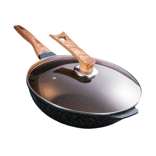 Medical stone non-stick pot household cooking pot induction cooker no oil smoke Korean non-stick frying pan wok