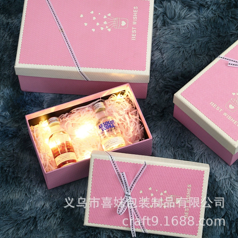 Подарочный набор к фестивалю середины осени: коробка с розовым бантом, косметика, помада, шарф, подарочная коробка на день рождения