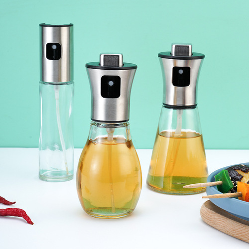 304 stainless steel oil spray bottle, crazy barbecue oil spray bottle, press soy sauce vinegar oil control bottle, leak-proof glass oil bottle