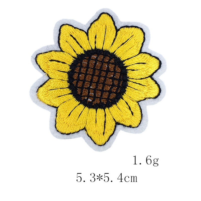 Fábrica en stock de dibujos animados de flores bordado de tela pegatinas DIY accesorios de ropa decorativos de planchado parche pegatinas de suministro cruzado