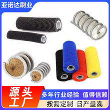 现货毛刷辊抛光圆筒刷螺旋内外绕弹簧刷缠绕式尼龙塑料丝螺旋毛刷