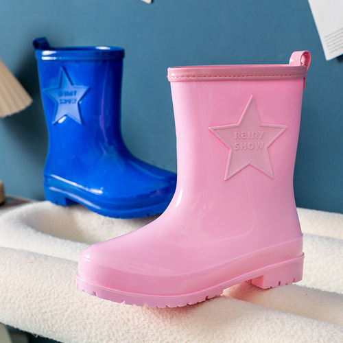 Children's Rain Boots for Boys and Girls, Non-slip Waterproof Rain Boots, Water Shoes for Students, Big Kids, Waterproof Rubber Shoes, Water Boot Covers