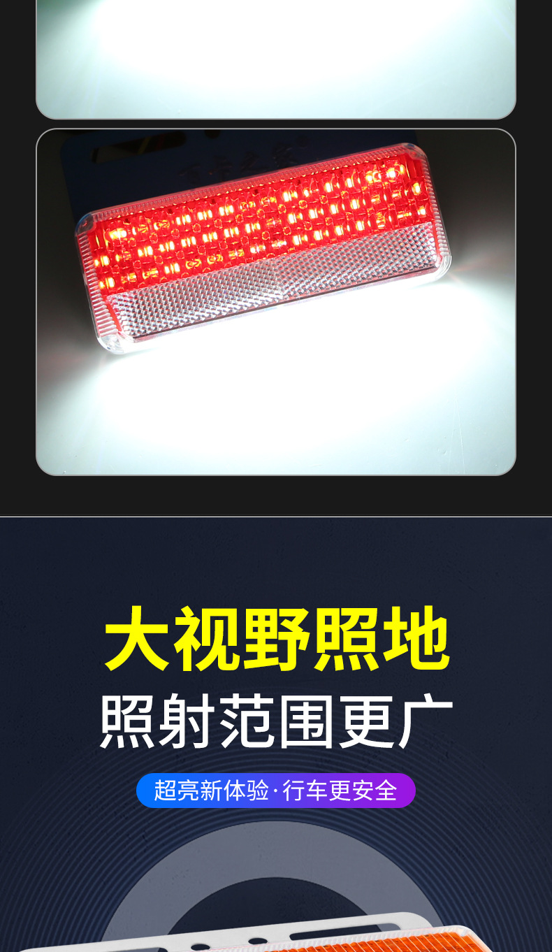 Super Bright 24V Truck High-Intensity Ground Lighting Led Turn Signal Light Waterproof Trailer Side Light Tire Light Reversing Ultra-Bright Model