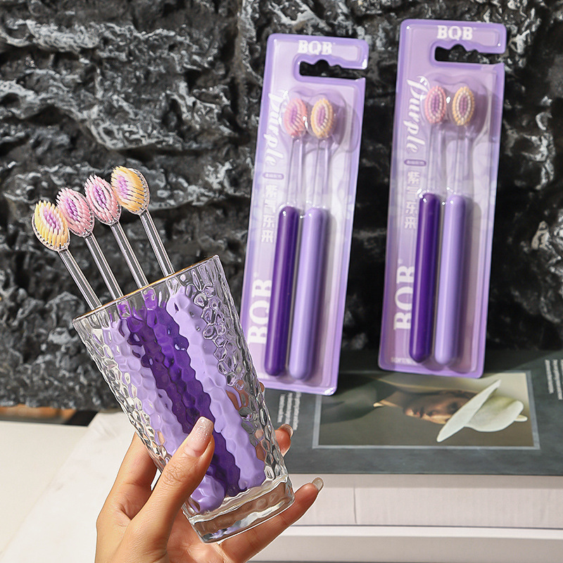 BQB紫气东来牙刷高档山型新款凸面宽头软毛家用成人牙刷软毛厂家