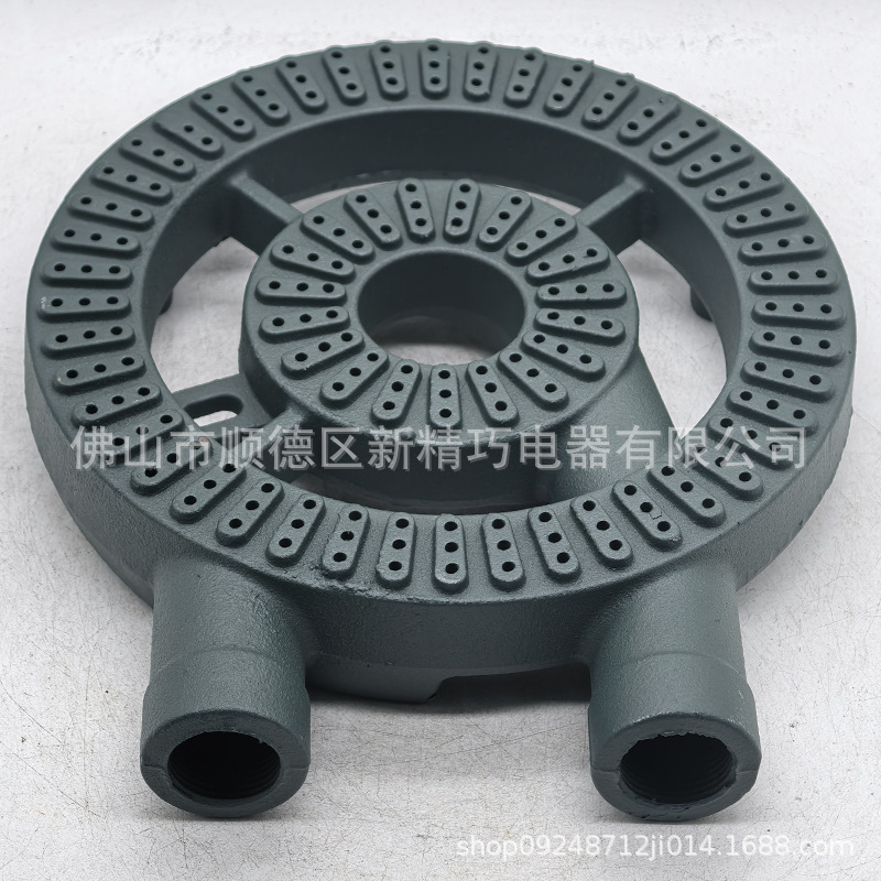 Exportación comercial transfronteriza hierro fundido fuego rápido doble tubo horno ligero dos anillos arena verde accesorios de horno de hierro fundido núcleo integrado image 3