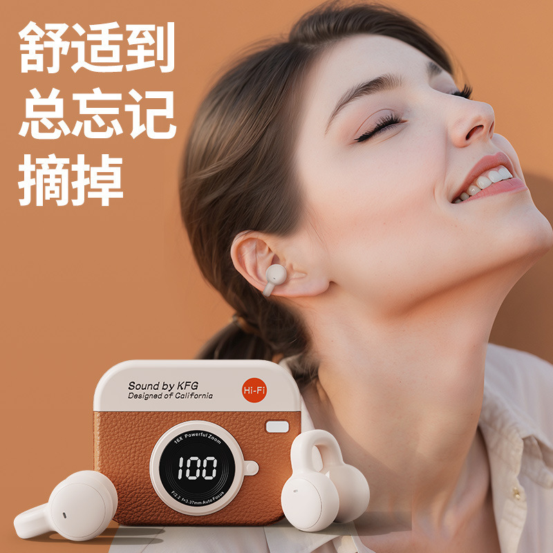 クロスボーダー新 Q87 レトロカメラワイヤレス Bluetooth ヘッドセットイヤークリップタイプ超長バッテリー寿命スポット卸売プライベートモデル|undefined