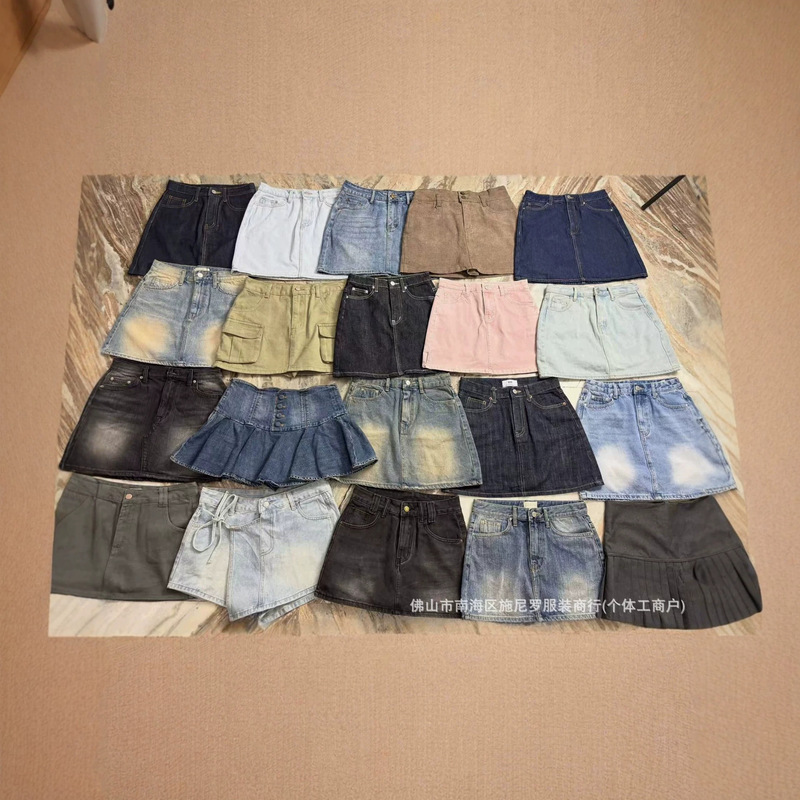 Mom, ladies, denim, multi-bag denim shorts trendy mom ladies' denim shorts