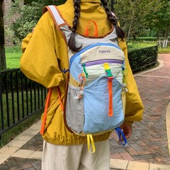2025新款拼色防水户外双肩包女轻量化旅行背包潮流休闲登山背包