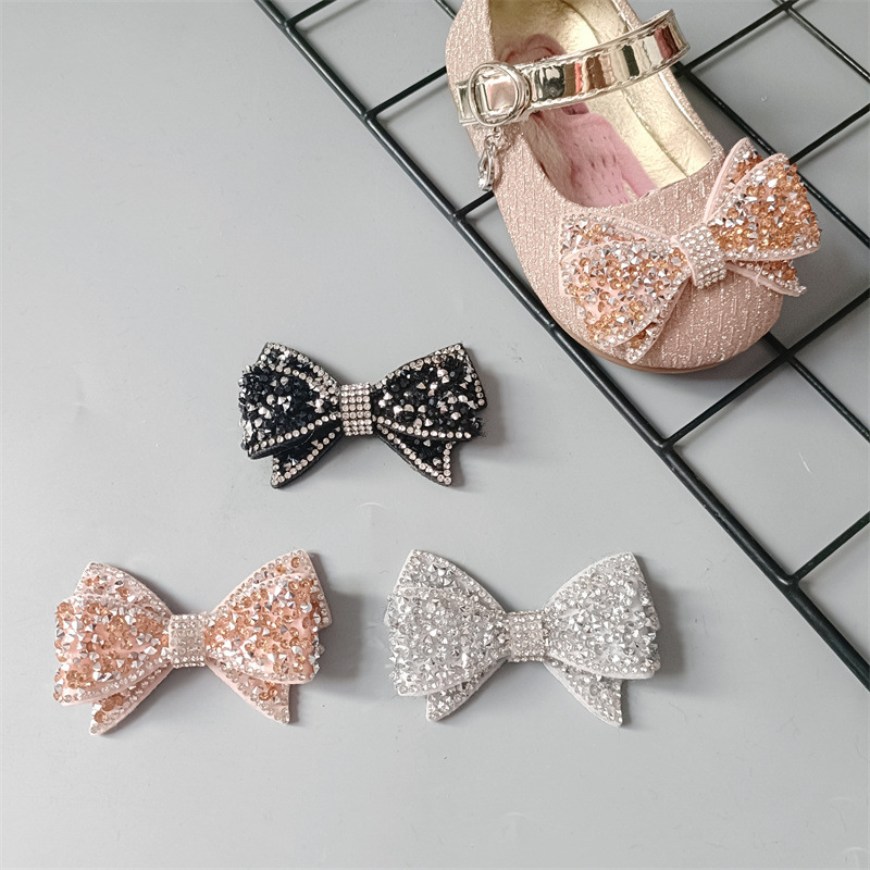 New Rhinestone Bow Kidsren's Shoe Upper Decoration Shoe Flower Girls Princess Shoes Bow Jewelry Accessories DIY
