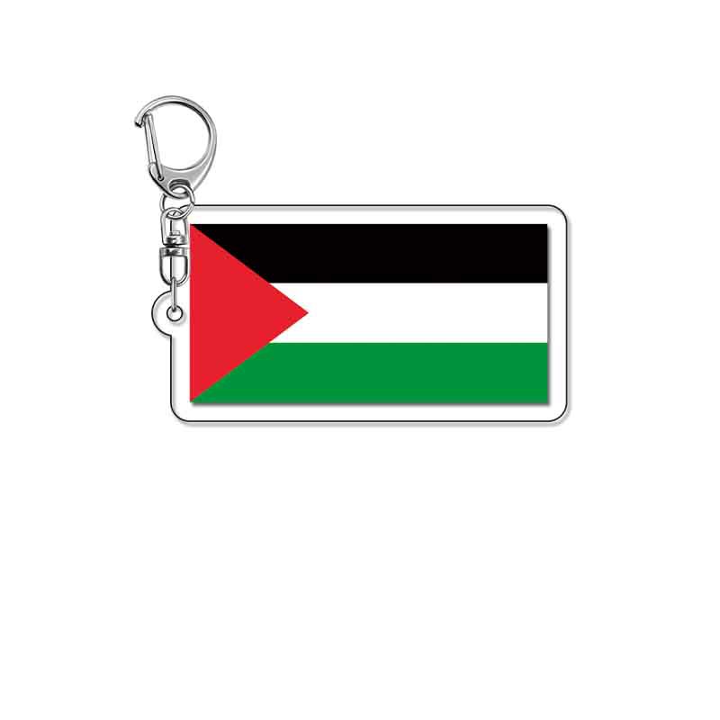 Acrylic Material National Flag Pattern 1 Piece Classic Style National Flag Acrylic Unisex Spring Ring Trigger Clasp Closure Bag Pendant Keychain