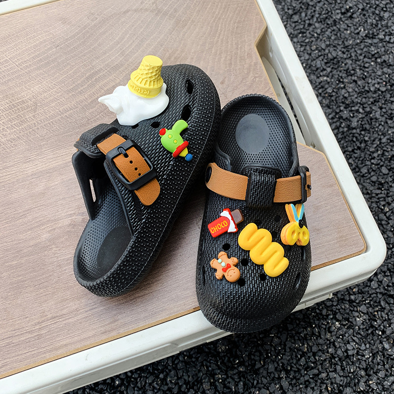 Zapatillas Birkenstock para niños lindos de moda, transpirables, suela blanda, suela gruesa, zapatos con agujeros, zapatos para niños de verano, sandalias y zapatillas, todo fósforo