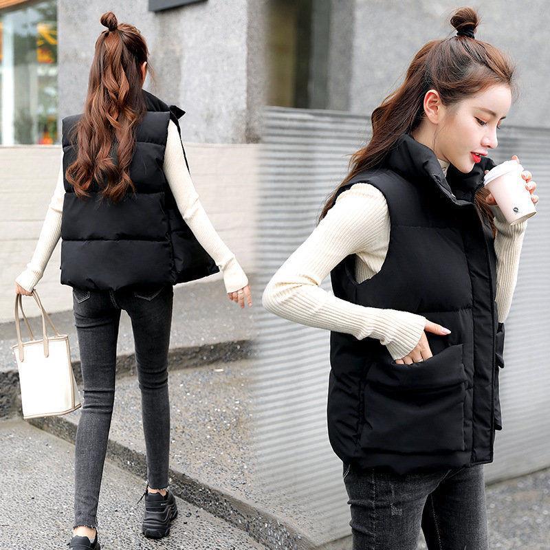 Chaleco Corto de Plumón y Algodón para Mujer, Otoño/Invierno 2025, Estilo Coreano, Chaqueta Holgada, Chaleco Versátil, Estilo Moderno