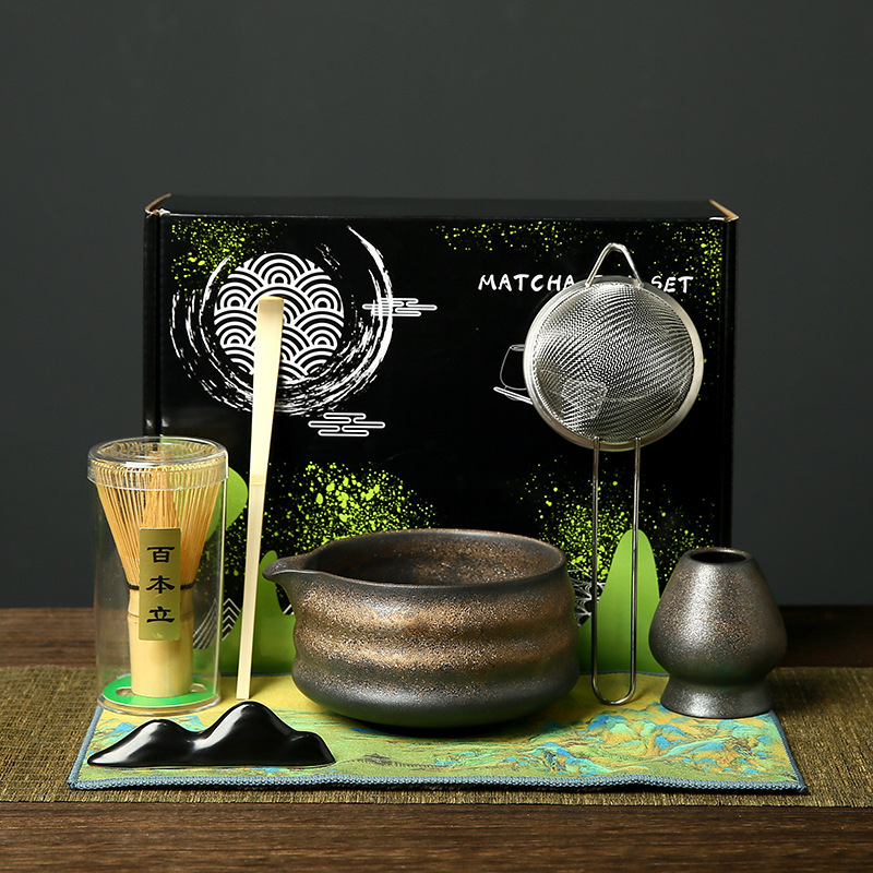 抹茶ボウル セラミック 和風抹茶セット 茶筅 竹抹茶ブラシ 百本立 宋代茶道 ギフトボックス|undefined