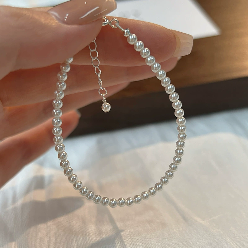 Серебряный браслет с сапфиром из жемчуга, изысканное украшение, серебро 925 пробы, легкий роскошный стиль