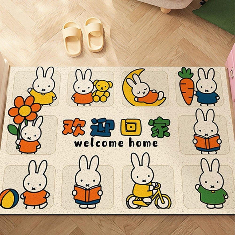 Cute cartoon entrance door mat for home use, non-slip, dirt-resistant, wear-resistant, can be cut to size, PVC carpet