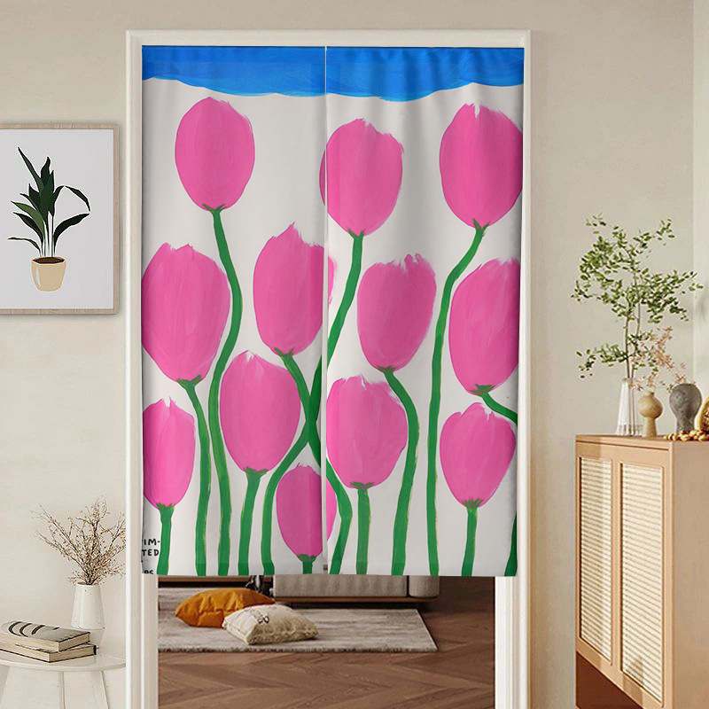 ins style abstract punch-free room segmentation artifact half bathroom covering curtain home new art door curtain