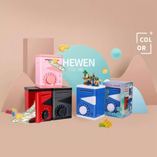 跨境创意自动密码卷钱保险柜储蓄罐仿真ATM存钱罐密码箱儿童玩具