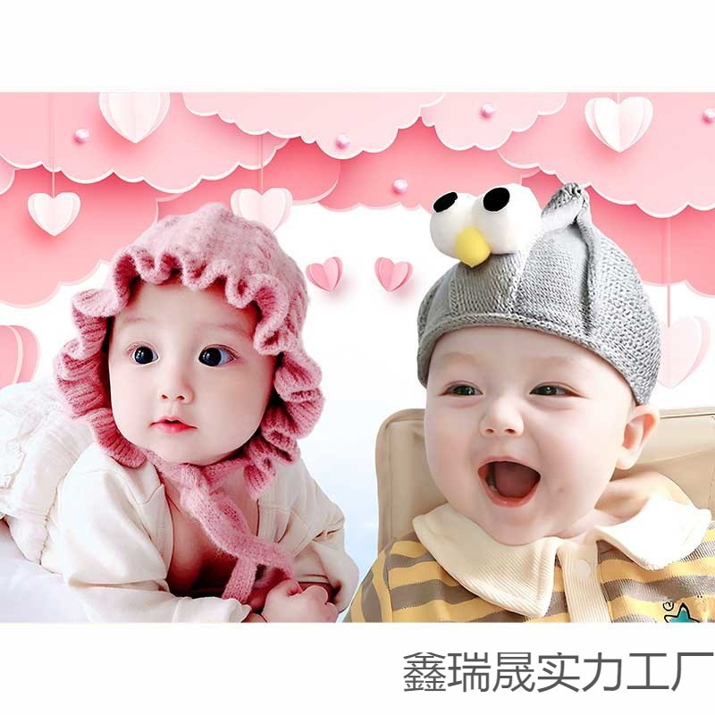 Baby Poster Photo Pictorial Dragon and Phoenix Cute Baby Portrait Pregnant Woman Pregnancy Preparation Prenatal Education Picture Wall Sticker Female Baby Crown Building