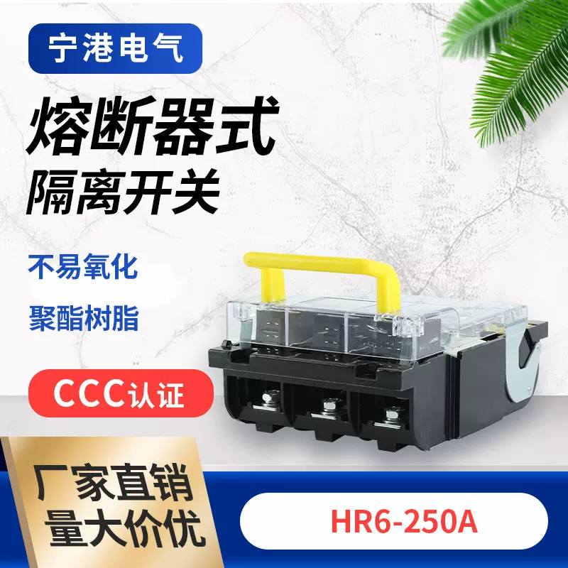 HR6-250透明断器式隔离开关刀开关100A160A250A400A630A800A熔断