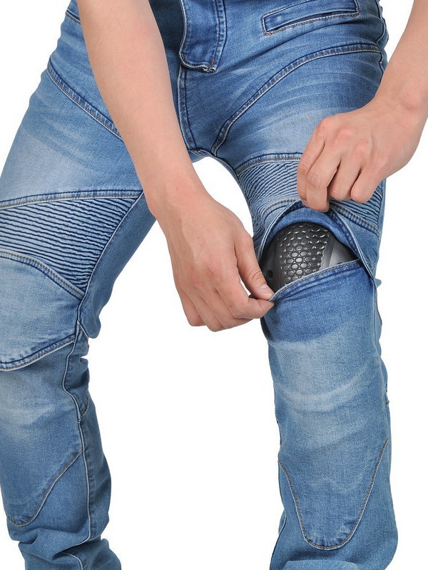 Volero motocicleta carreras casual Slim jeans anti-caída pantalones a través del país motocicleta montar pantalones silicona protección image 6