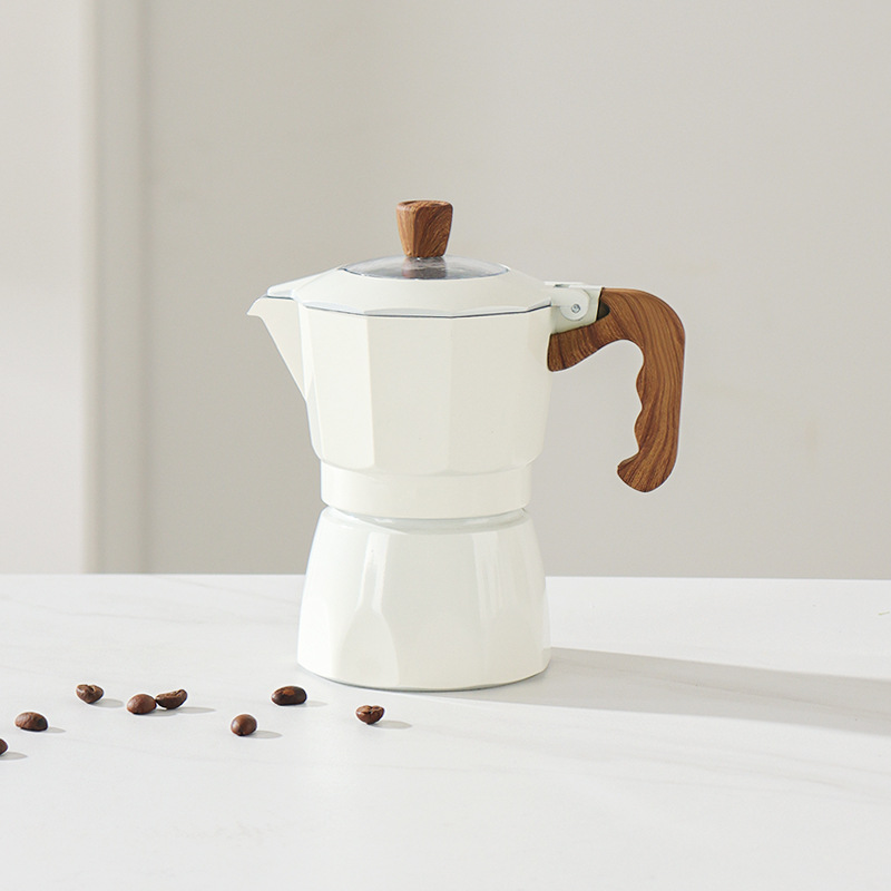 Olla de moca de doble válvula Juego de cafetera de mano de extracción pequeña para el hogar Café italiano Estufa de cerámica eléctrica para exteriores al por mayor