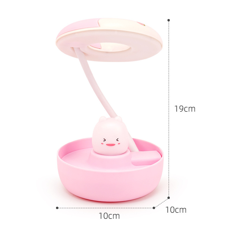 Decoración de escritorio Donut pequeña lámpara de escritorio encantadora macarón color de cama protección de ojos lámpara de escritorio
