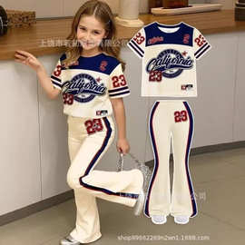 高端儿童运动服套装女神范春秋26新款时尚洋气宽松显瘦休闲两件套