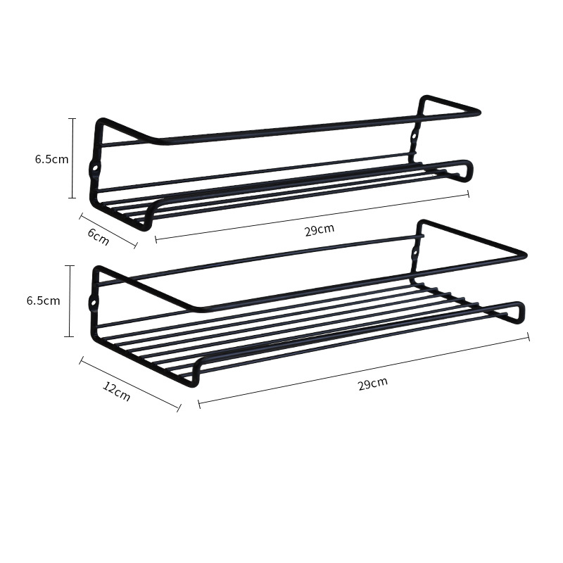 Puerta de gabinete de cocina transfronteriza rack de almacenamiento de condimentos multifuncional sin perforación de tipo de rack de condimentos montado en la pared en stock al por mayor