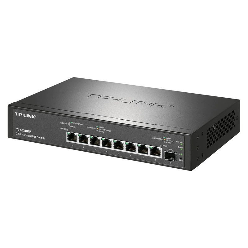 TP-LINK 10-гигабитный оптический плюс 8 портов 2.5GPoE коммутатор корпоративная сеть шунт TL-SE2109P