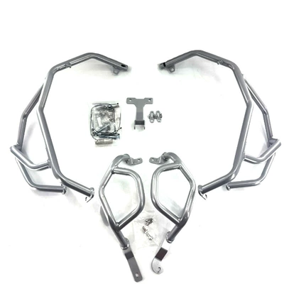 Wuji Ds800X Protective Bar Ds800: Motorcycle bumper - upper-and-lower-guard-bars-painted-silver-export-quality-thickened