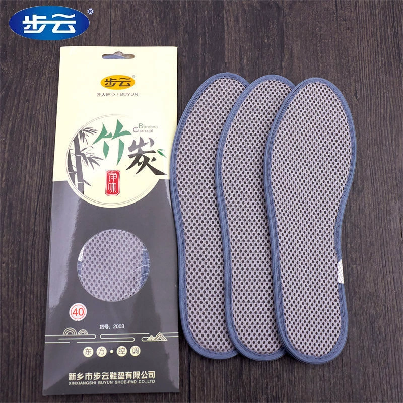 Дезодорант-стелька Xinxiang Buyun, Летний Новый бамбуковый уголь, дезодорант для ухода за ногами, сетчатая дышащая впитывающая пот Мужская стелька