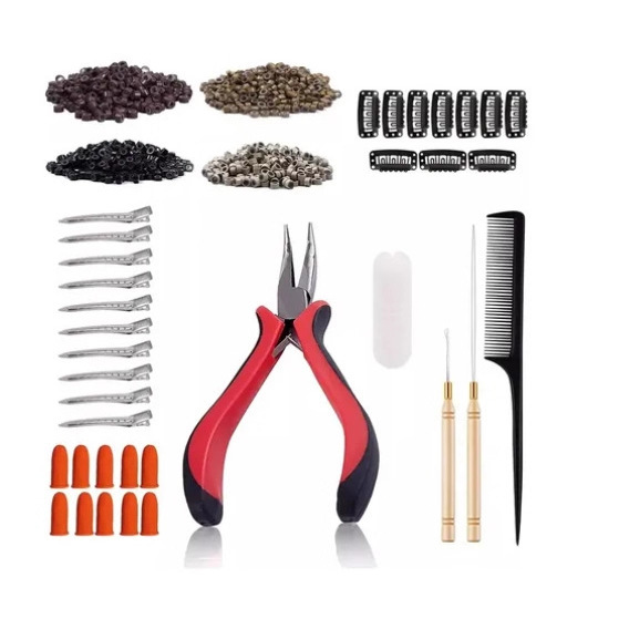Hot Selling Wig Set Pliers Crochet Silicone Hair Extension Ring Laser Silk Tool Set Seamless Revealing Tool Combination