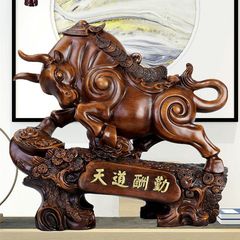 中式牛擺件，華爾街牛辦公室客廳家居樹脂工藝品公司開業喬遷擺飾