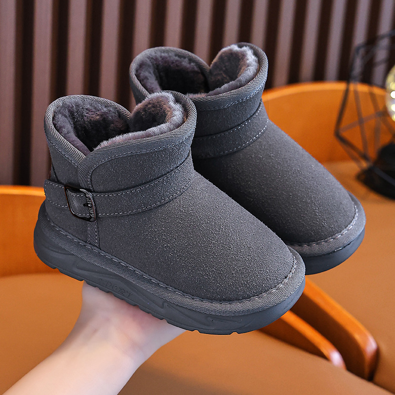 Botas de nieve para niños 2024 nuevas botas de invierno para niñas botas de invierno otoño y invierno de lana para niños zapatos de algodón de nieve zapatos de bebé