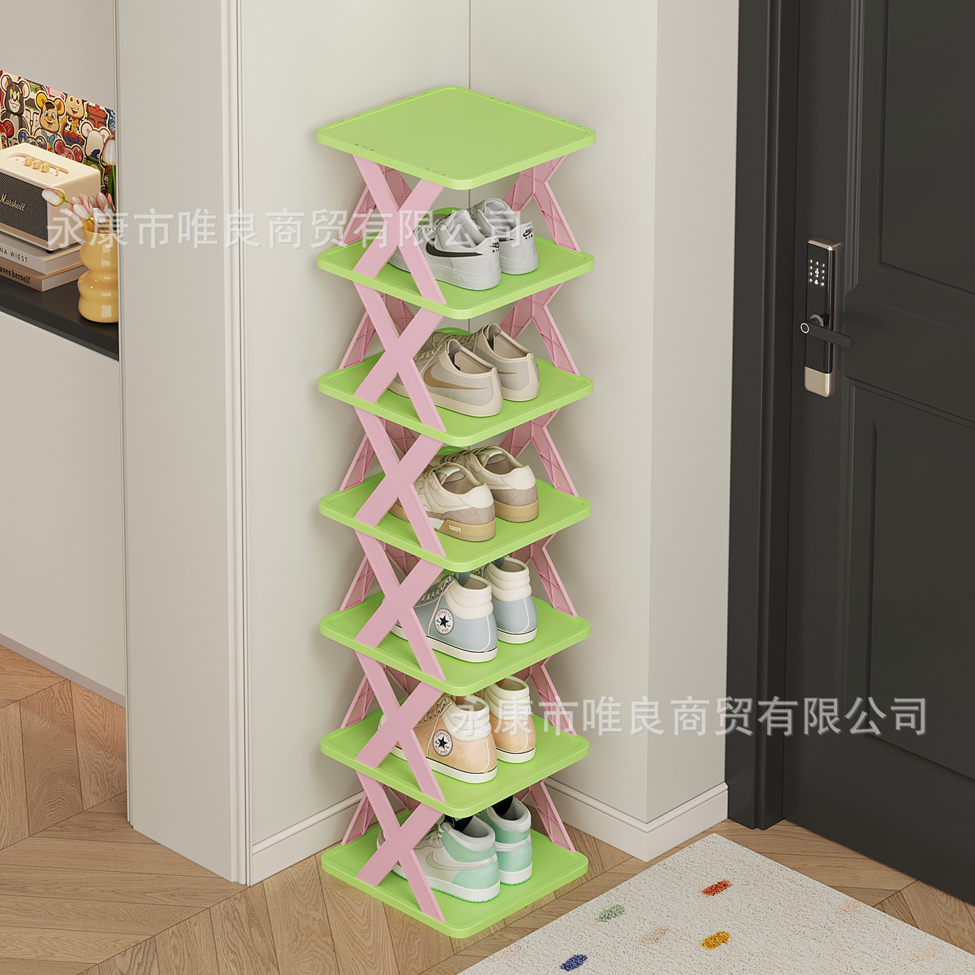 鞋子收纳架宿舍小型好看多层小窄鞋架不占地方桌底置物架结实耐用