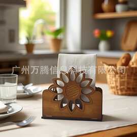 跨境现货木质餐巾盒设计现代简约餐巾盒餐厅咖啡厅木质餐巾盒