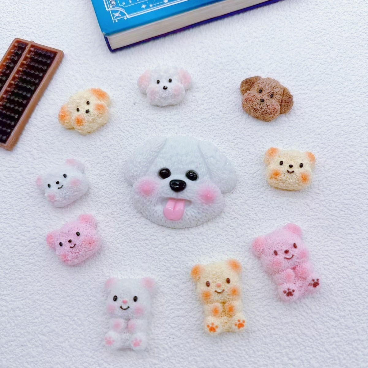 仿真毛绒狗狗树脂配件diy奶油胶手机壳发夹贴水杯洞洞鞋可爱饰品
