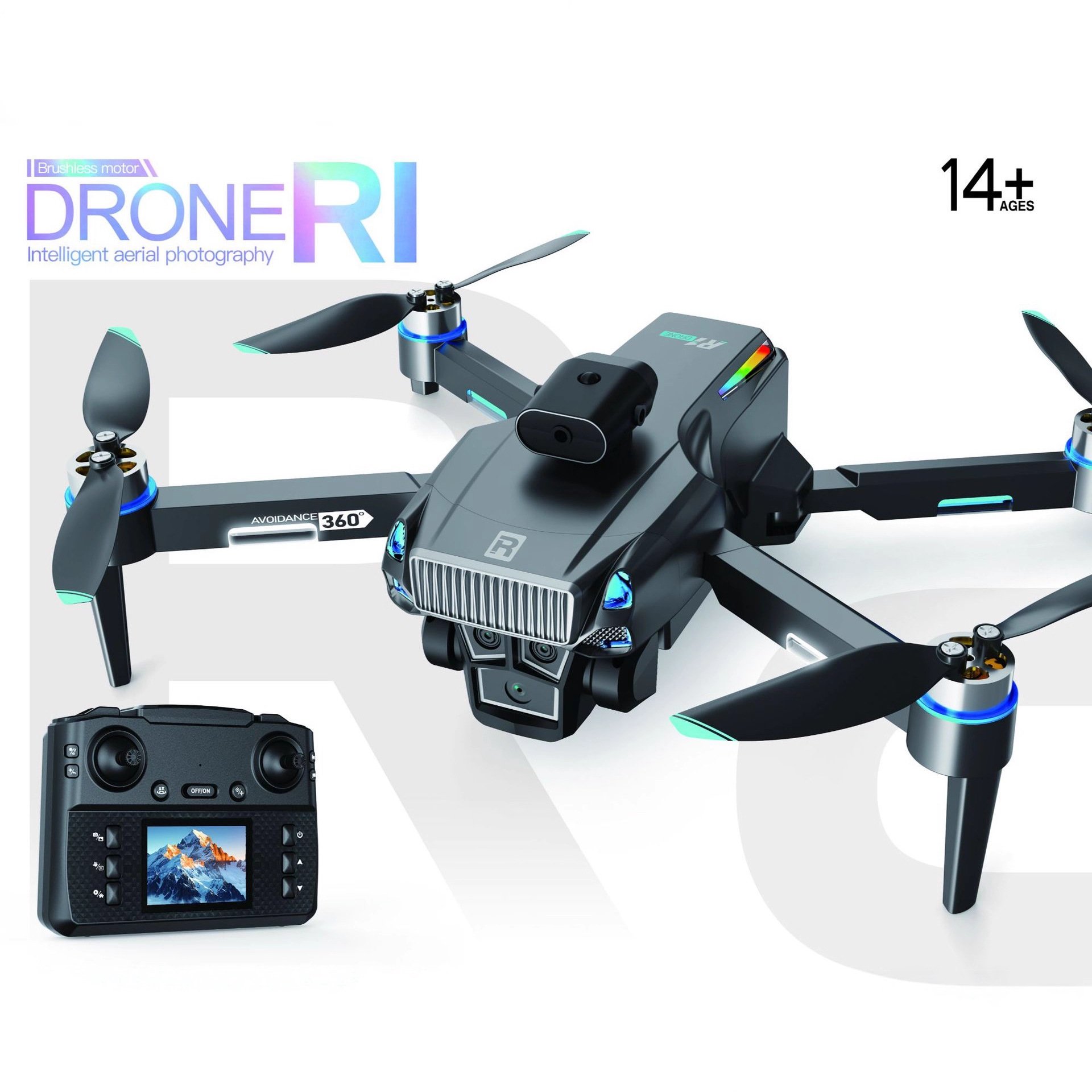 [Personalización] Nuevo producto transfronterizo R1 UAV sin cepillo flujo de luz evasión de obstáculos fotografía aérea avión control de pantalla modelo de venta caliente