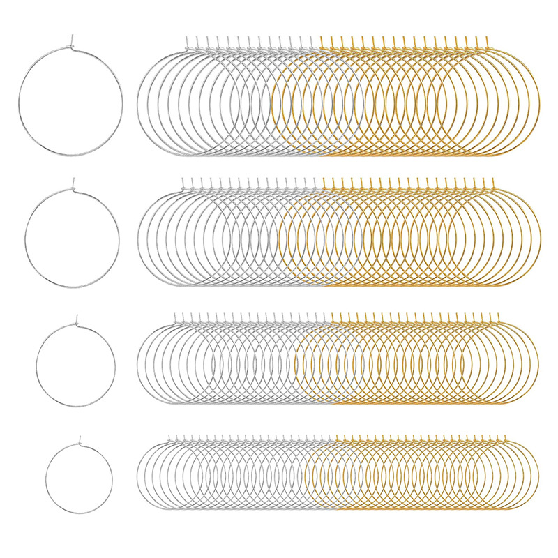 Cross-Border Popular DIY Ear Jewelry Accessories Nine-Character Earrings Wine Glass Pendant Mark Circle Earrings Ring 9-Character Wine Glass Ring