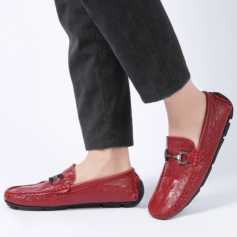 Мужские туфли 7766 Doudou Shoes Driving Shoes Весенний комплект Цветочные Крустированные корона круиз кожаные плоские ленты Легкие кожаные повседневные туфли