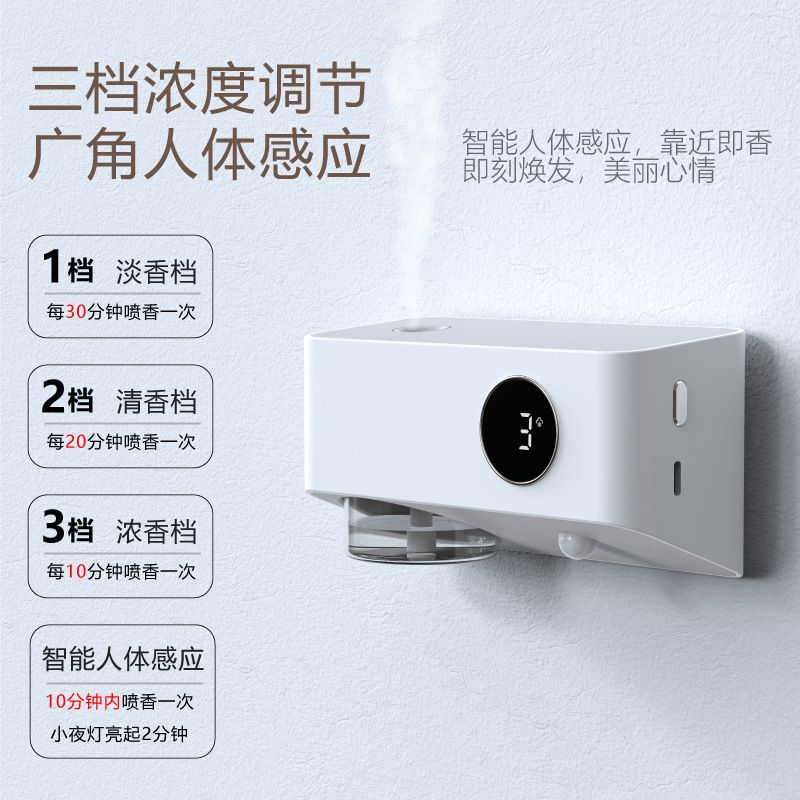 23 Nuevo Hogar máquina de aromaterapia automática Hotel baño desodorante máquina de incienso escritorio montado en la pared máquina de incienso al por mayor